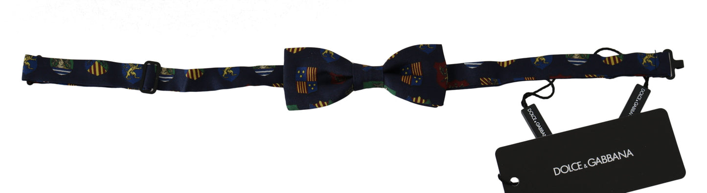 Nœud papillon papillon réglable 100 % soie à drapeau bleu Dolce & Gabbana pour homme
