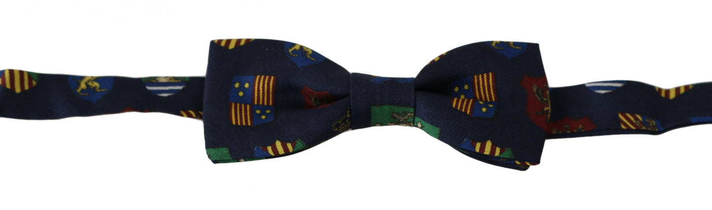 Nœud papillon papillon réglable 100 % soie à drapeau bleu Dolce & Gabbana pour homme