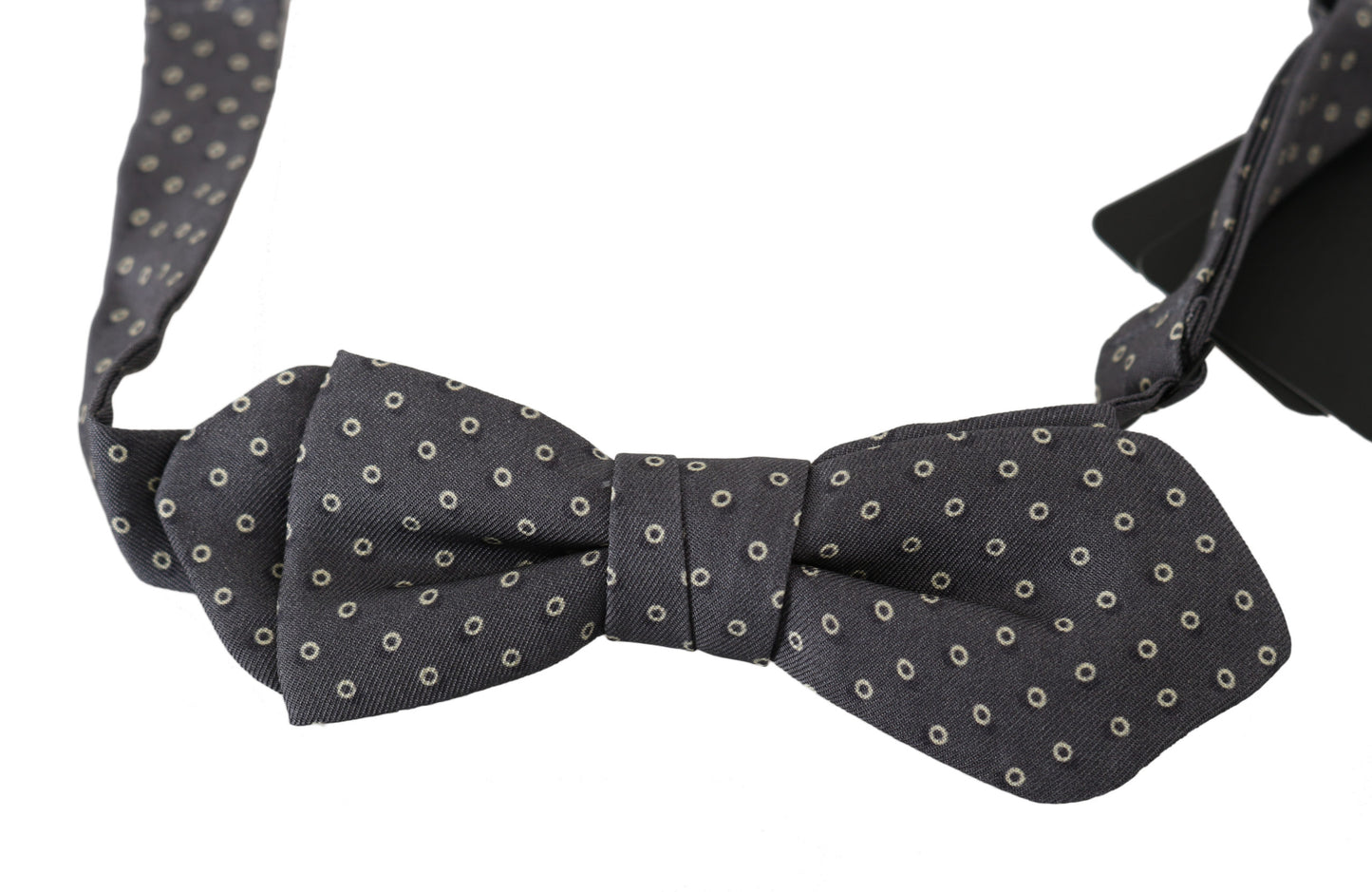 Nœud papillon ajustable en soie à cercles gris Dolce & Gabbana pour homme