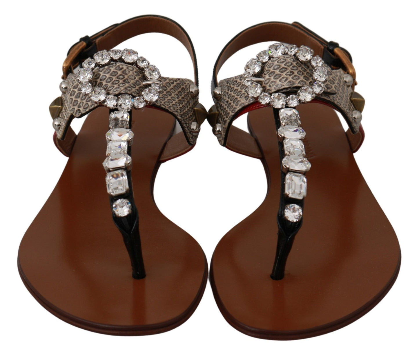 Sandales en cuir et cristaux Dolce & Gabbana
