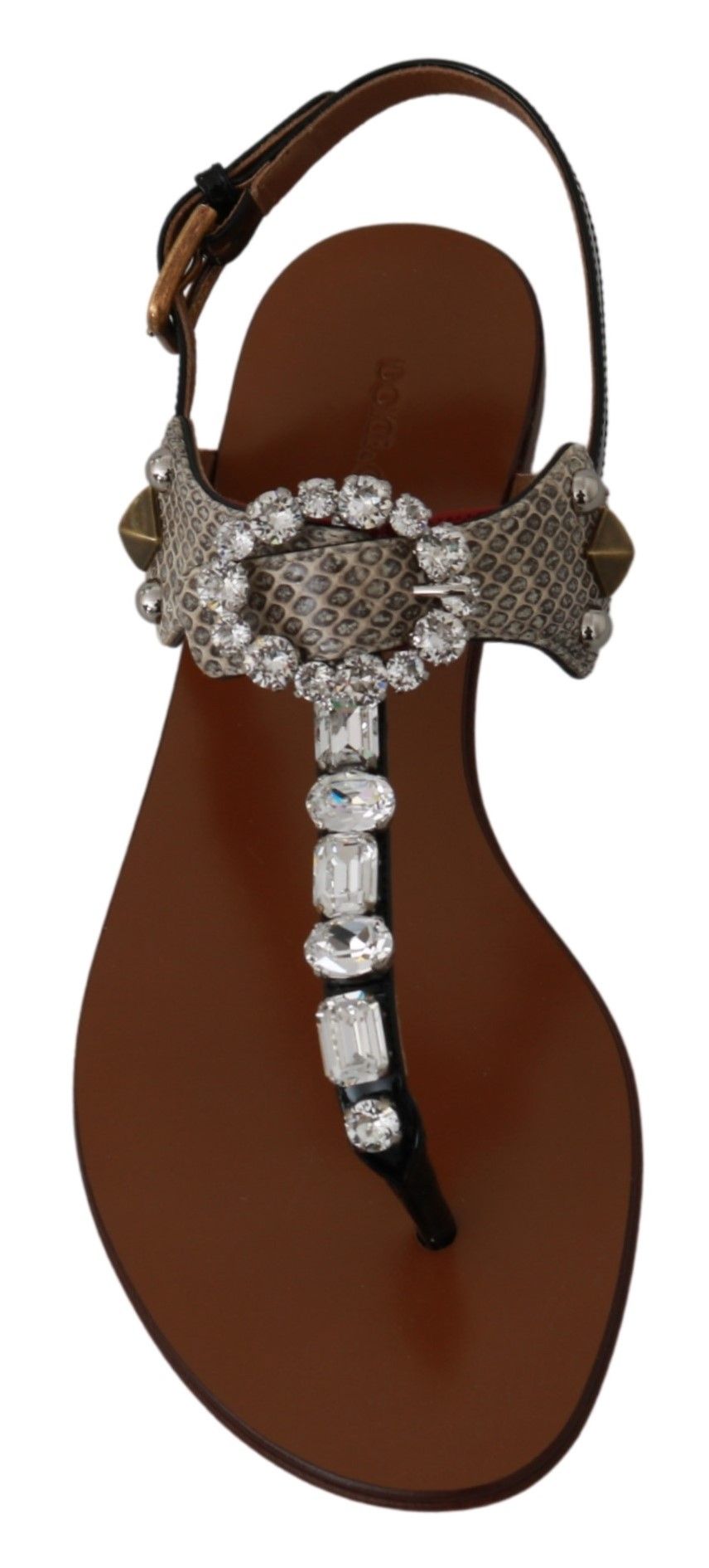 Sandales en cuir et cristaux Dolce & Gabbana