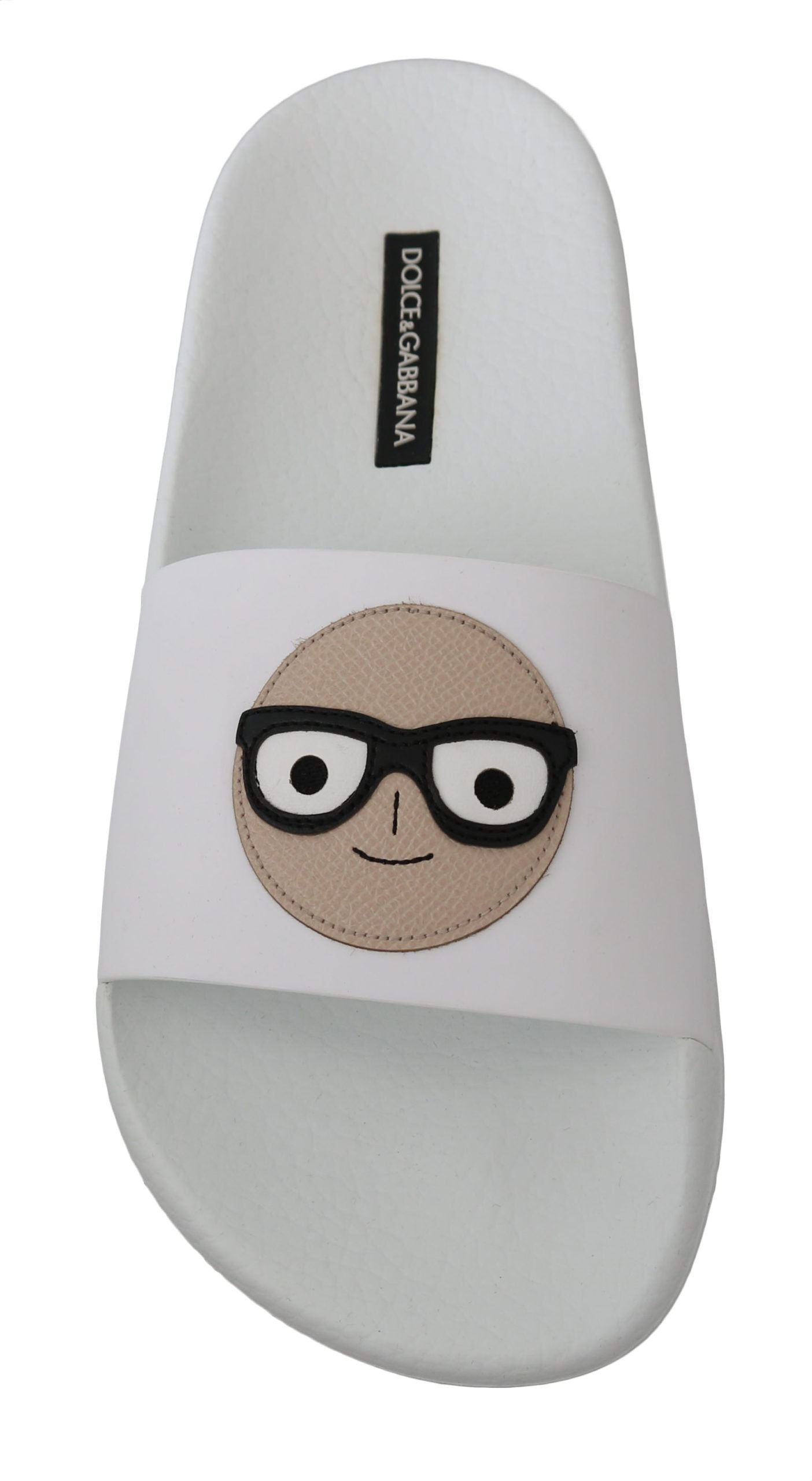 Sandales à enfiler Dolce & Gabbana en cuir blanc #dgfamily