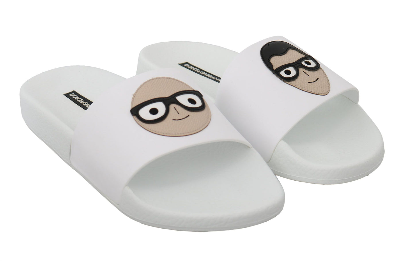 Sandales à enfiler Dolce & Gabbana en cuir blanc #dgfamily