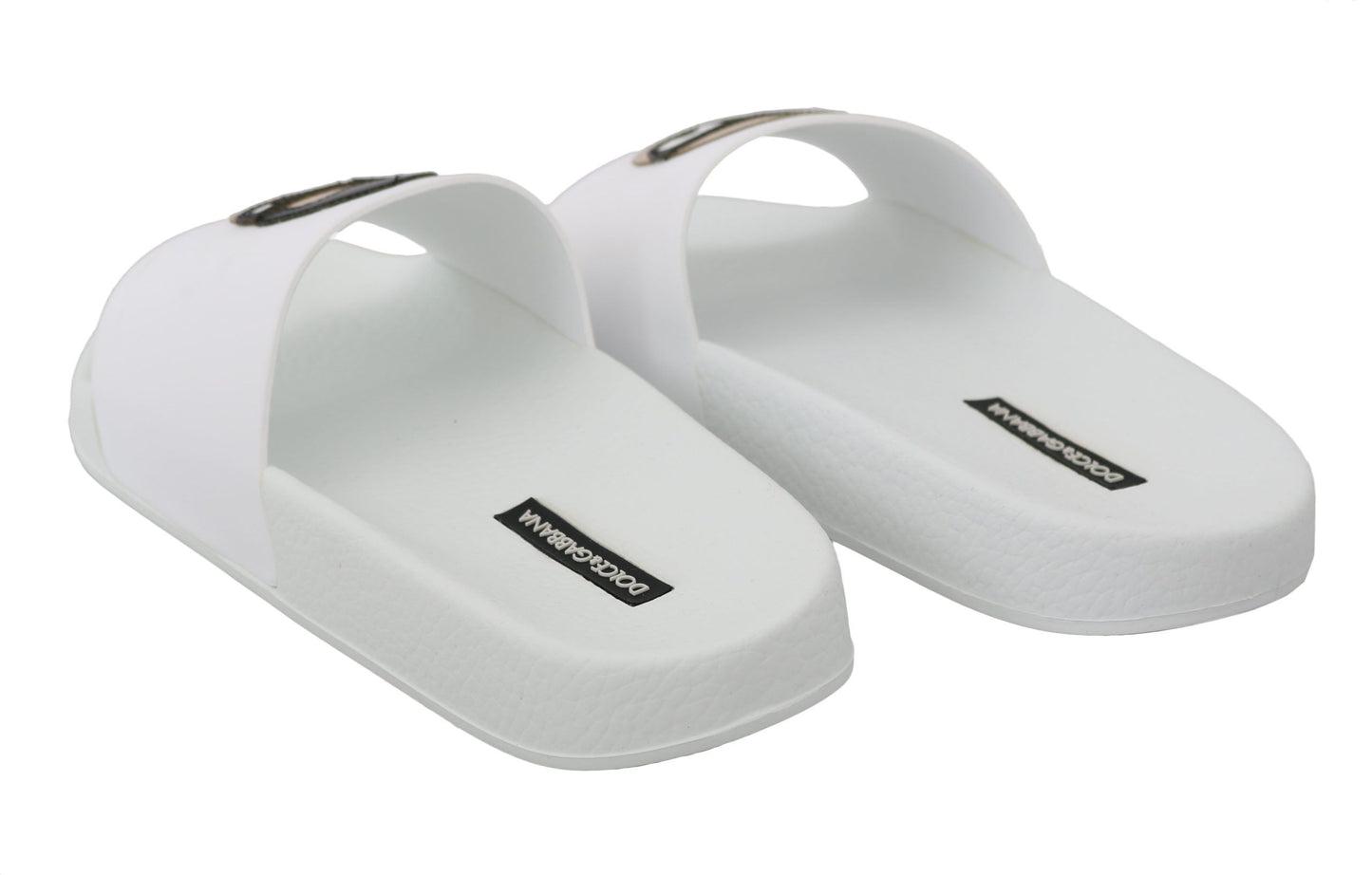 Sandales à enfiler Dolce & Gabbana en cuir blanc #dgfamily