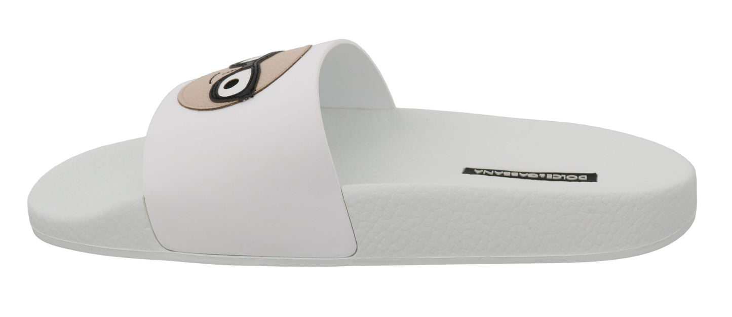 Sandales à enfiler Dolce & Gabbana en cuir blanc #dgfamily