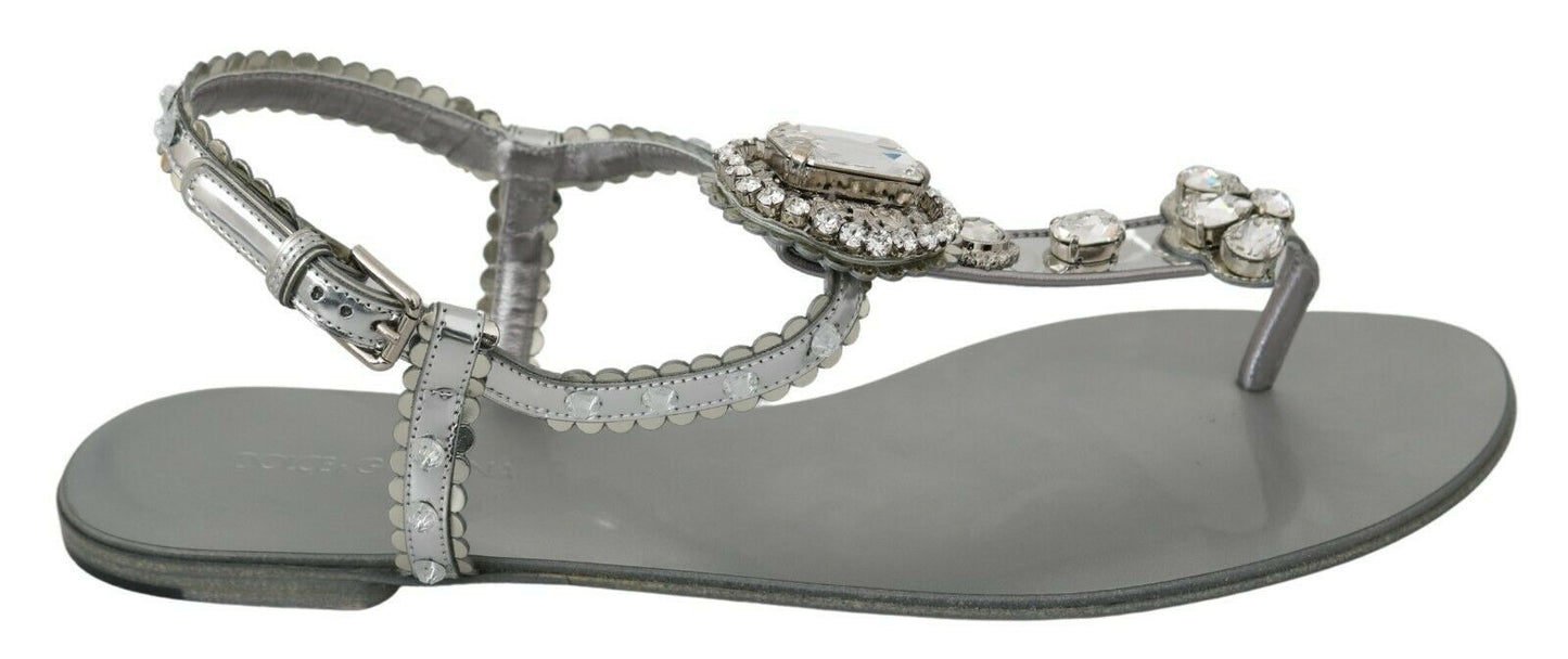 Sandales et tongs Dolce & Gabbana en cristal argenté