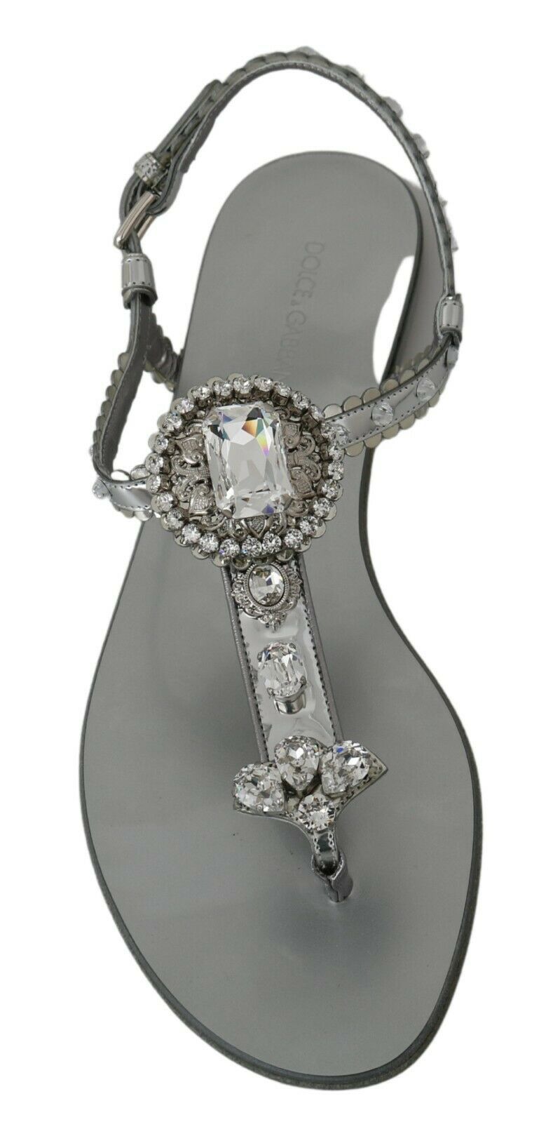 Sandales et tongs Dolce & Gabbana en cristal argenté
