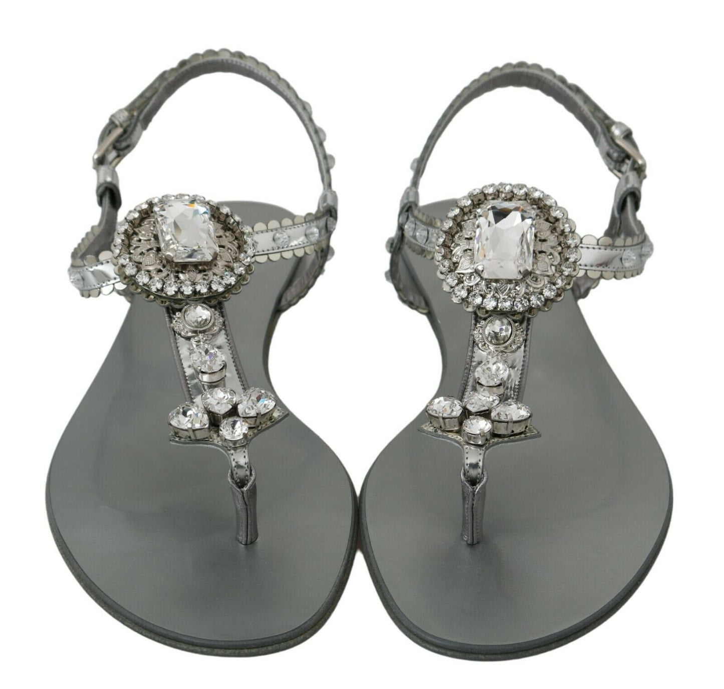 Sandales et tongs Dolce & Gabbana en cristal argenté