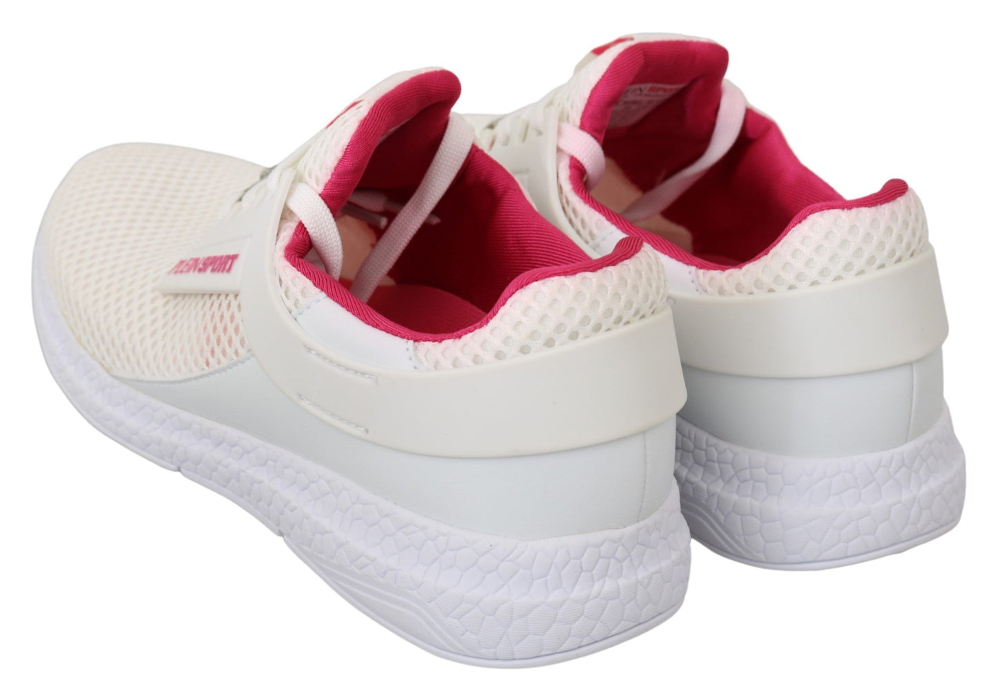 Baskets Becky blanches et roses en polyester Philipp Plein