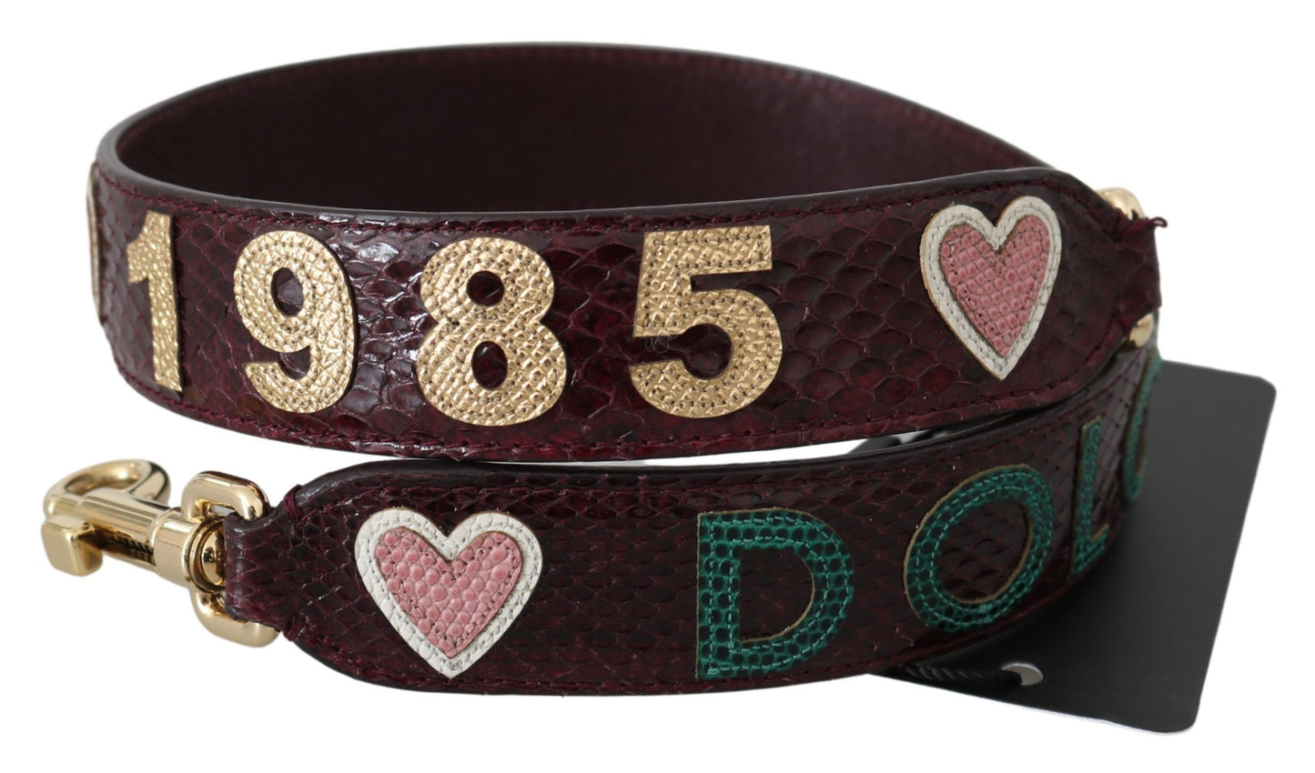 Ceinture bandoulière en cuir exotique bordeaux Dolce & Gabbana