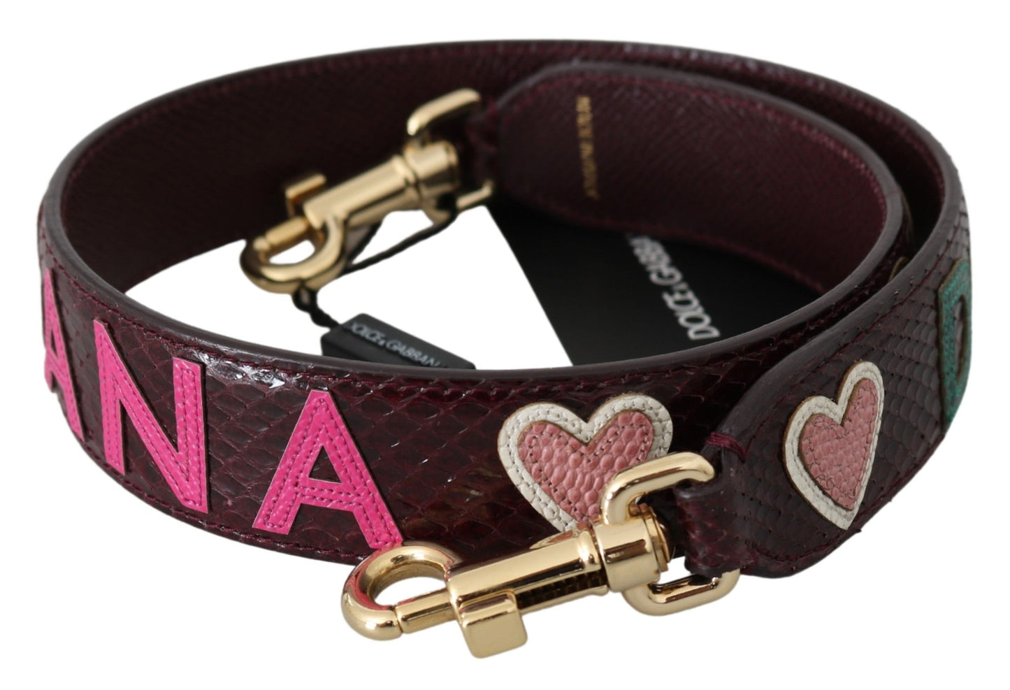 Ceinture bandoulière en cuir exotique bordeaux Dolce & Gabbana