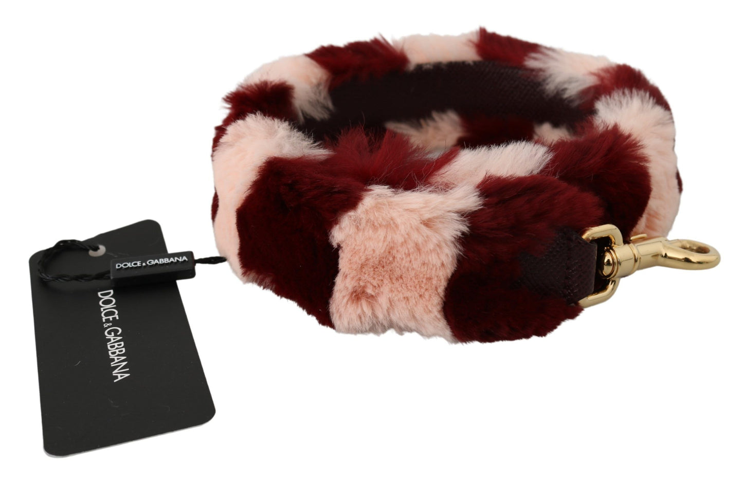 Bandoulière en fourrure de lapin rose et rouge Dolce & Gabbana