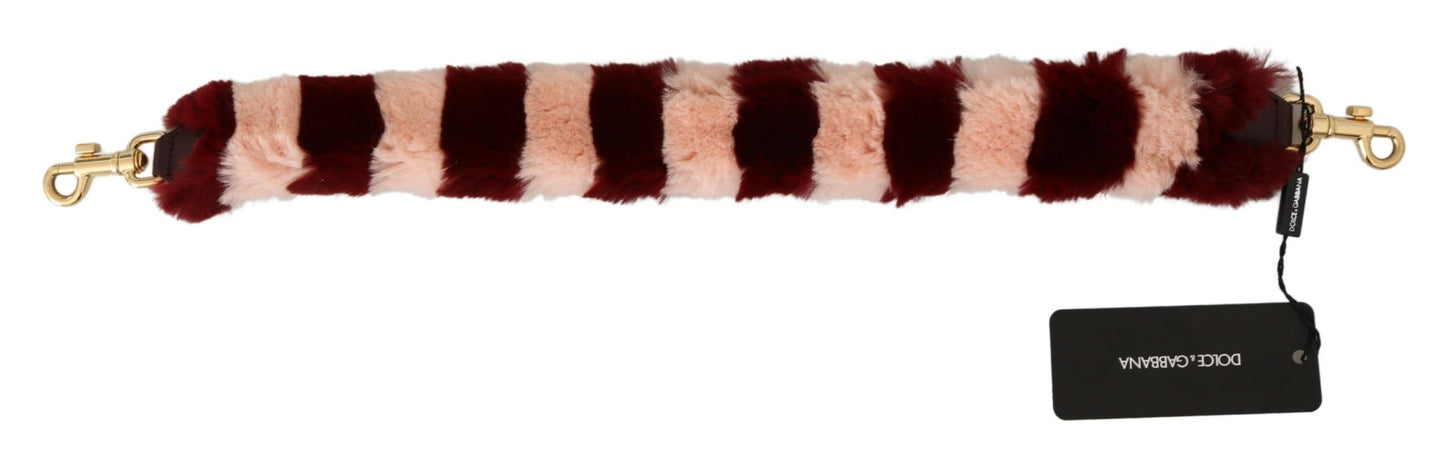 Bandoulière en fourrure de lapin rose et rouge Dolce & Gabbana