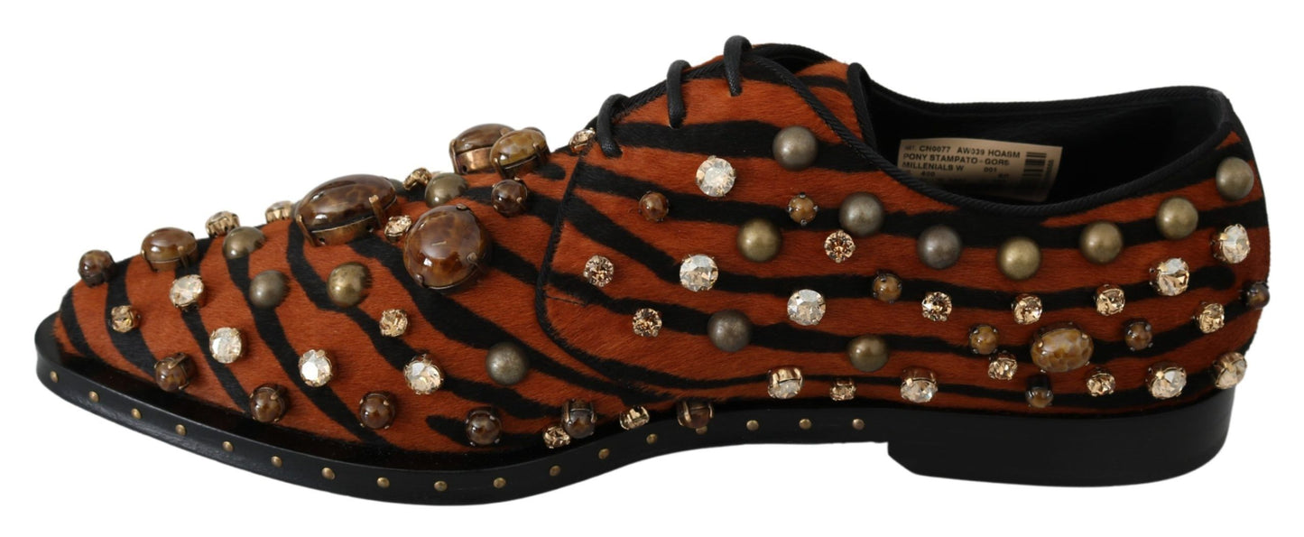 Chaussures Broque en poil de poney orange Dolce & Gabbana