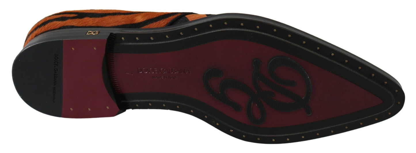 Chaussures habillées en poil de poney orange Dolce & Gabbana
