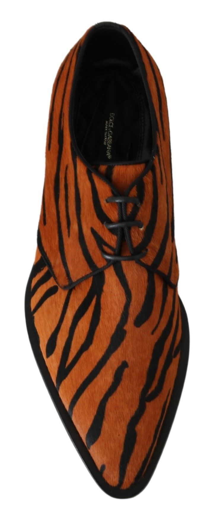 Chaussures habillées en poil de poney orange Dolce & Gabbana