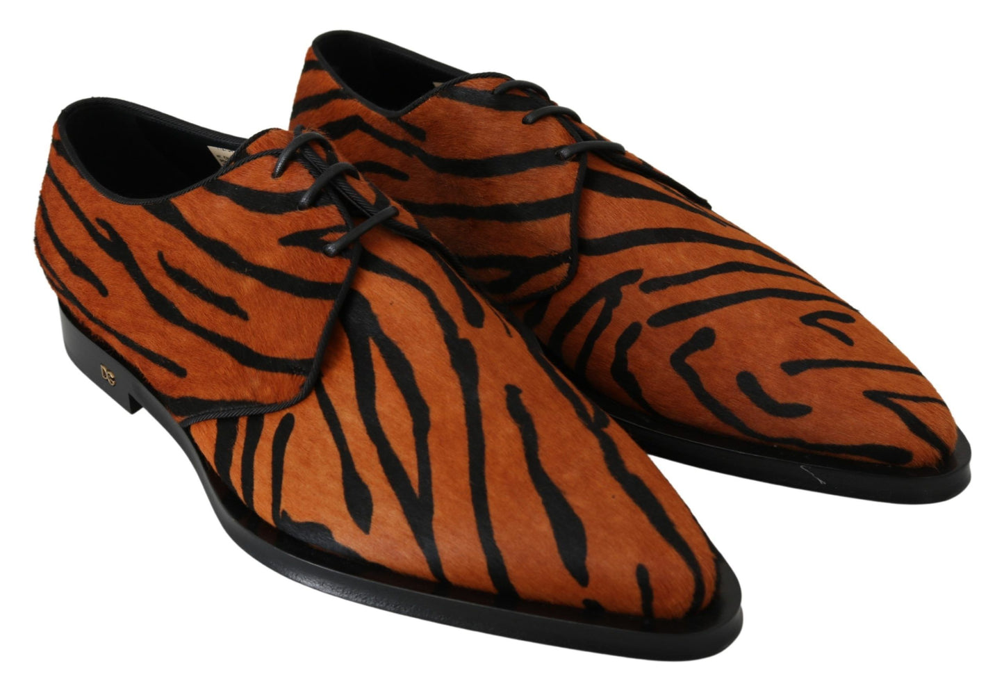 Chaussures habillées en poil de poney orange Dolce & Gabbana