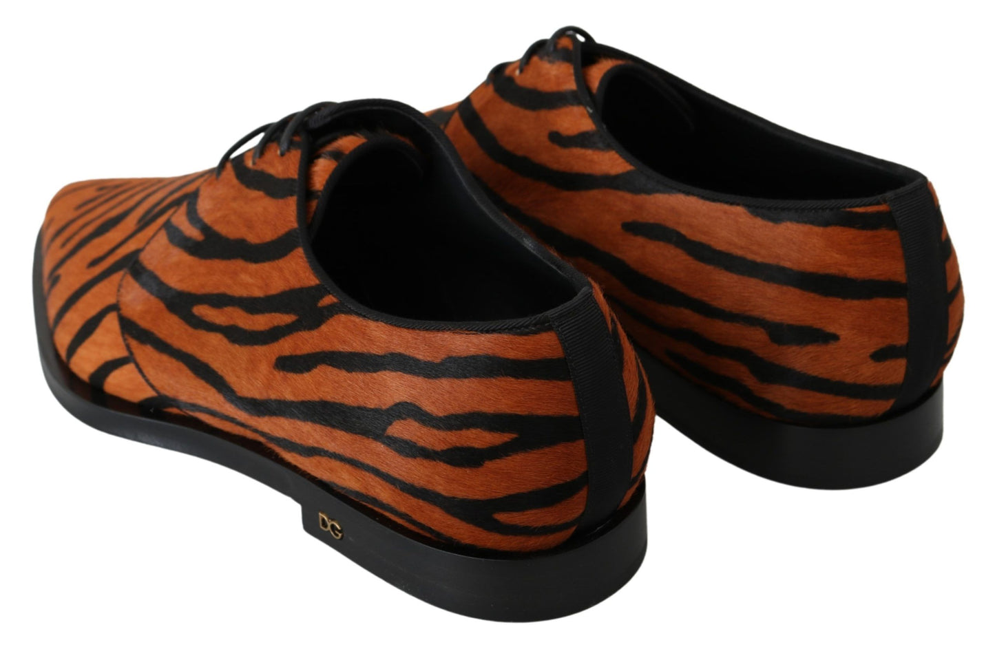 Chaussures habillées en poil de poney orange Dolce & Gabbana