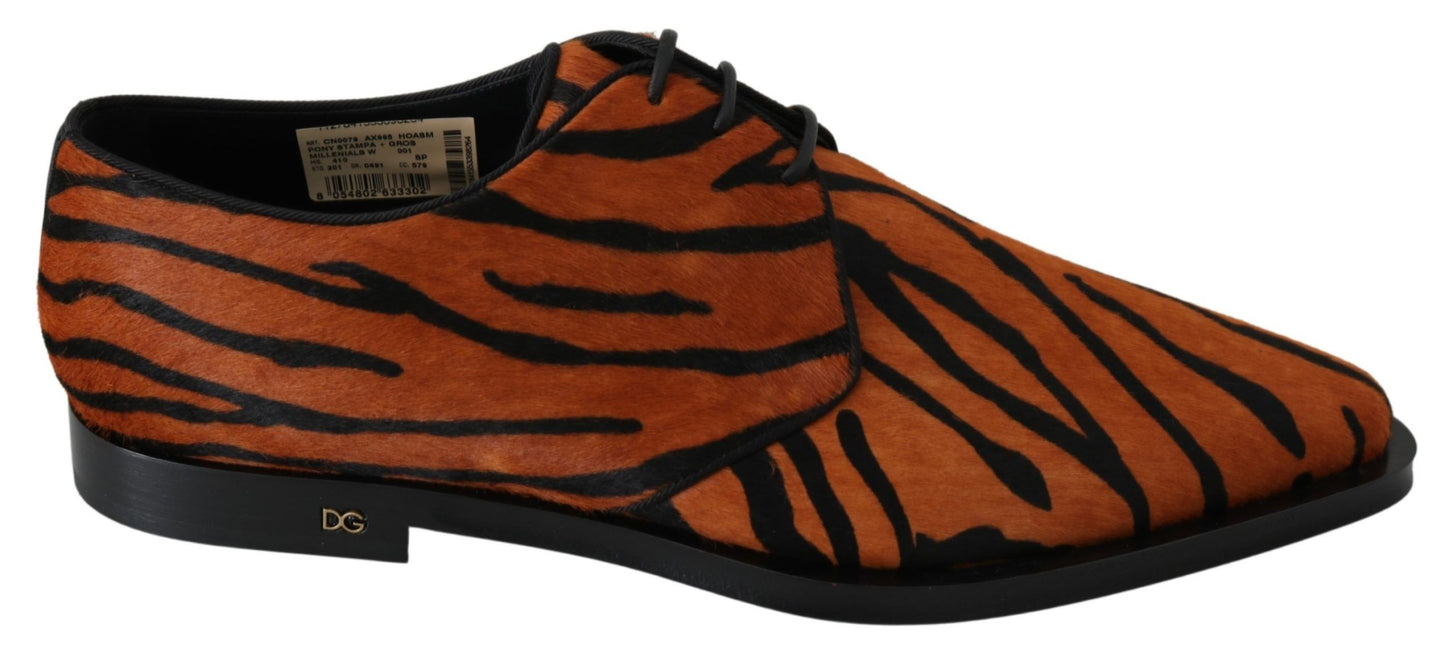Chaussures habillées en poil de poney orange Dolce & Gabbana