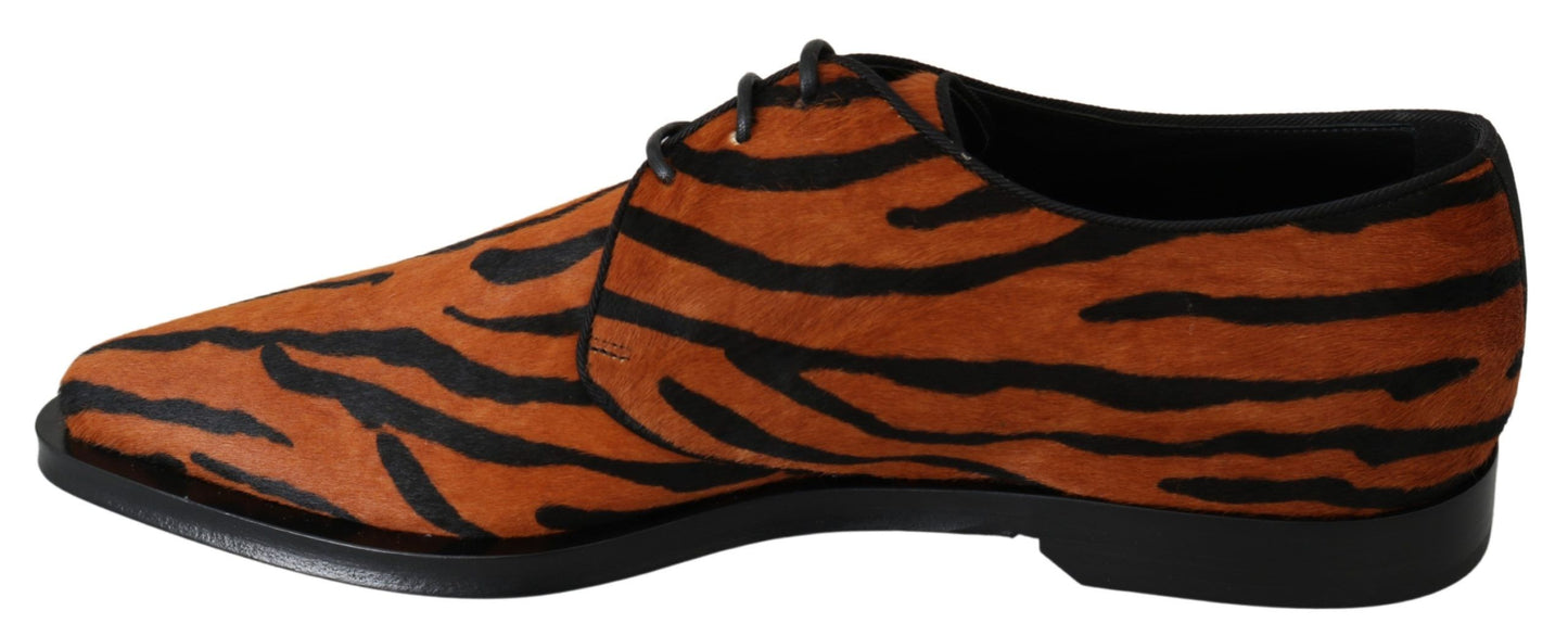 Chaussures habillées en poil de poney orange Dolce & Gabbana
