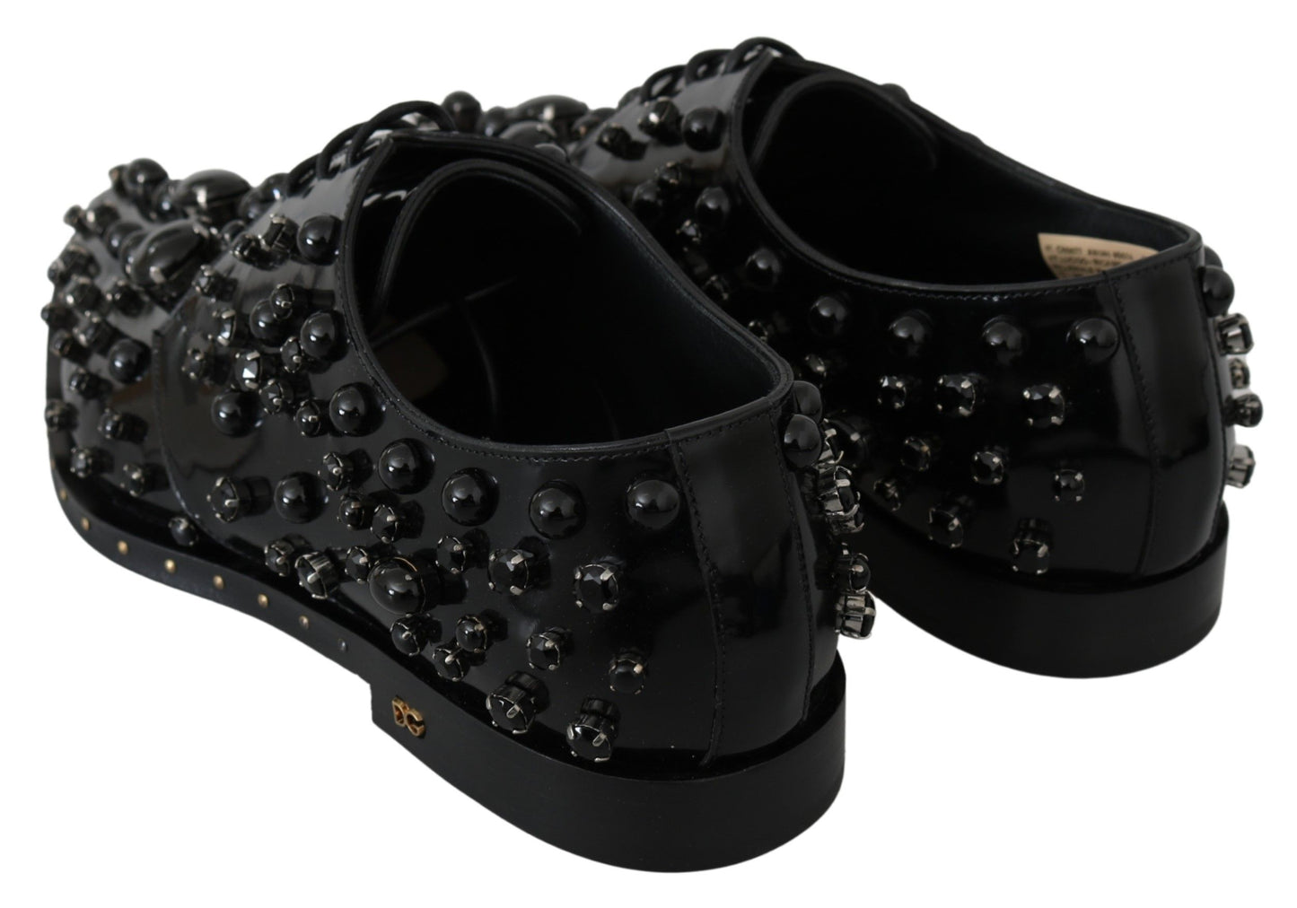 Chaussures habillées en cuir noir Dolce & Gabbana avec cristaux
