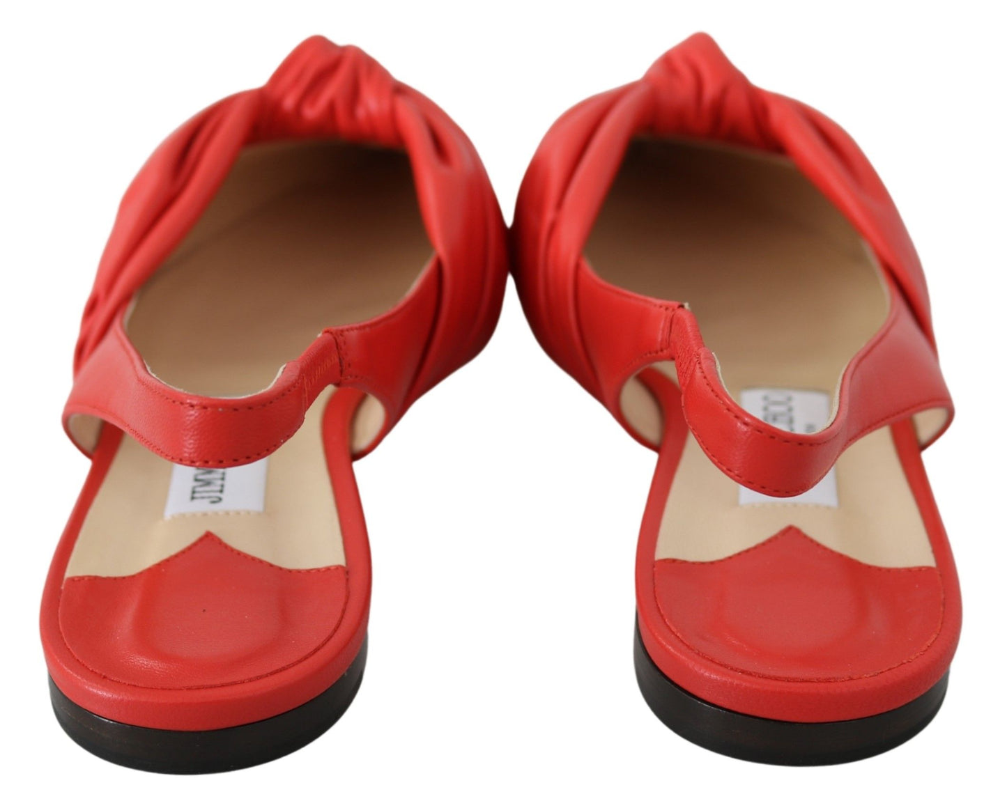 Jimmy Choo – Schicke, rote Leder-Ballerinas mit spitzer Zehenpartie