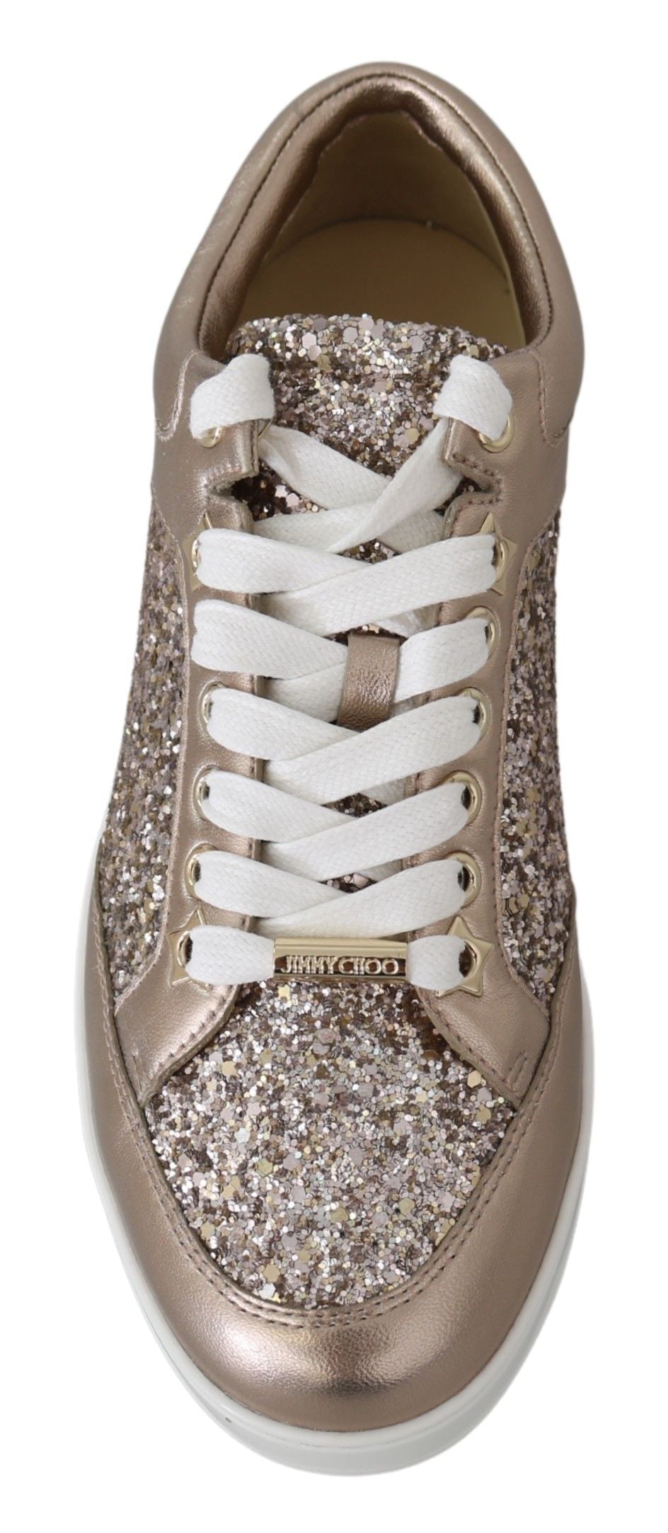 Jimmy Choo Ballett-Sneakers aus glitzerndem Leder in Rosa