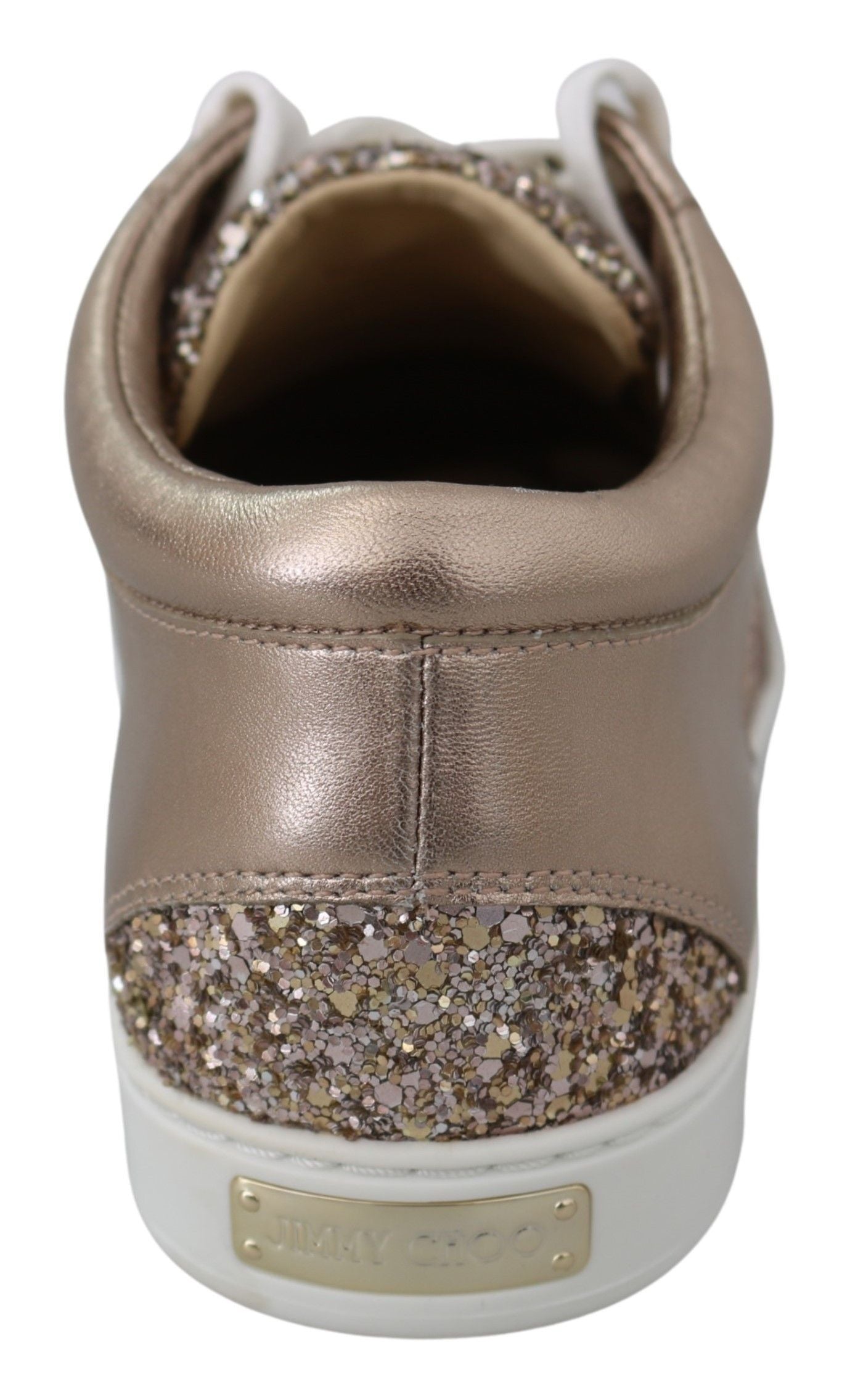 Jimmy Choo Ballett-Sneakers aus glitzerndem Leder in Rosa