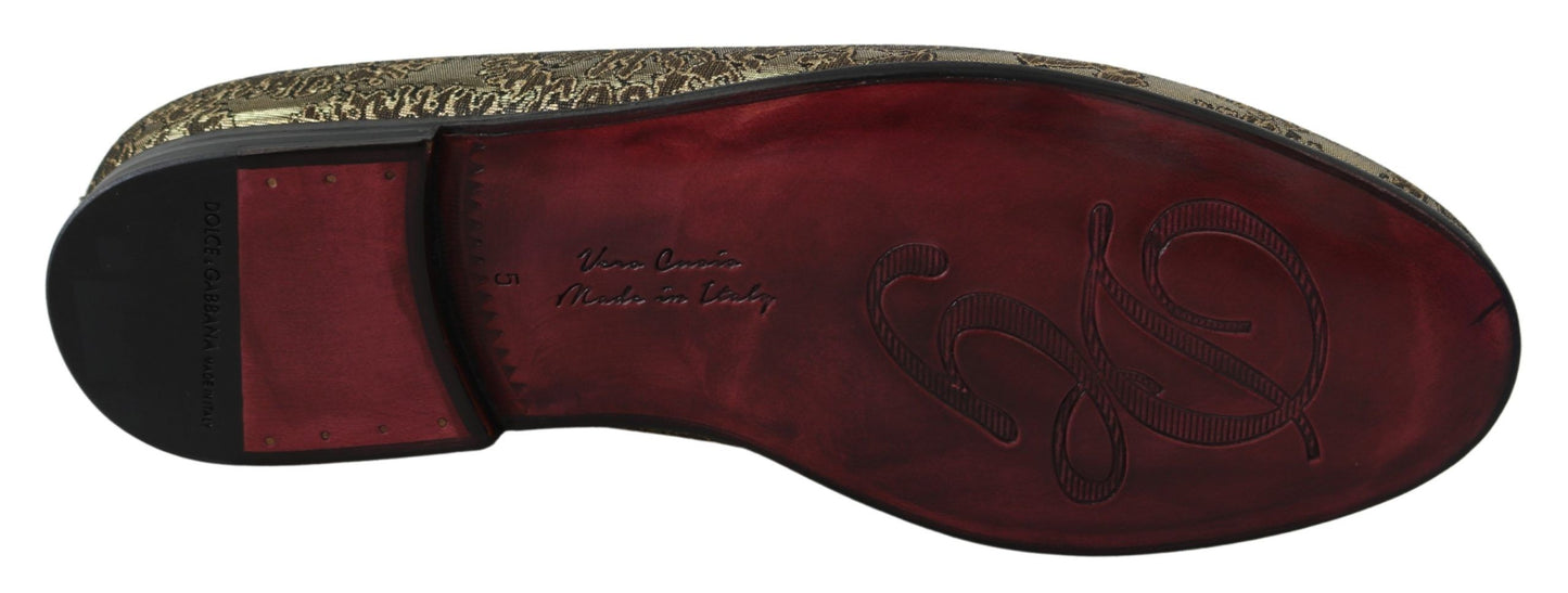 Mocassins Dolce & Gabbana pour homme en jacquard doré