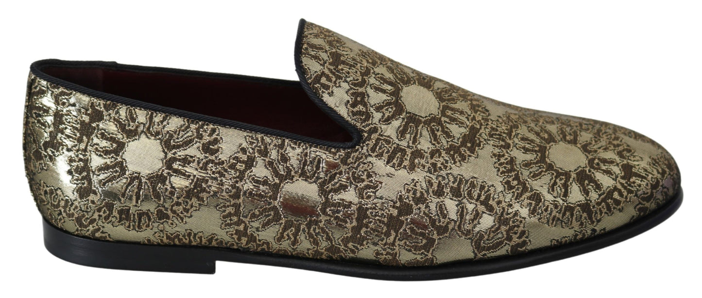 Mocassins Dolce & Gabbana pour homme en jacquard doré