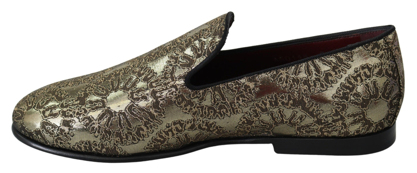 Mocassins Dolce & Gabbana pour homme en jacquard doré