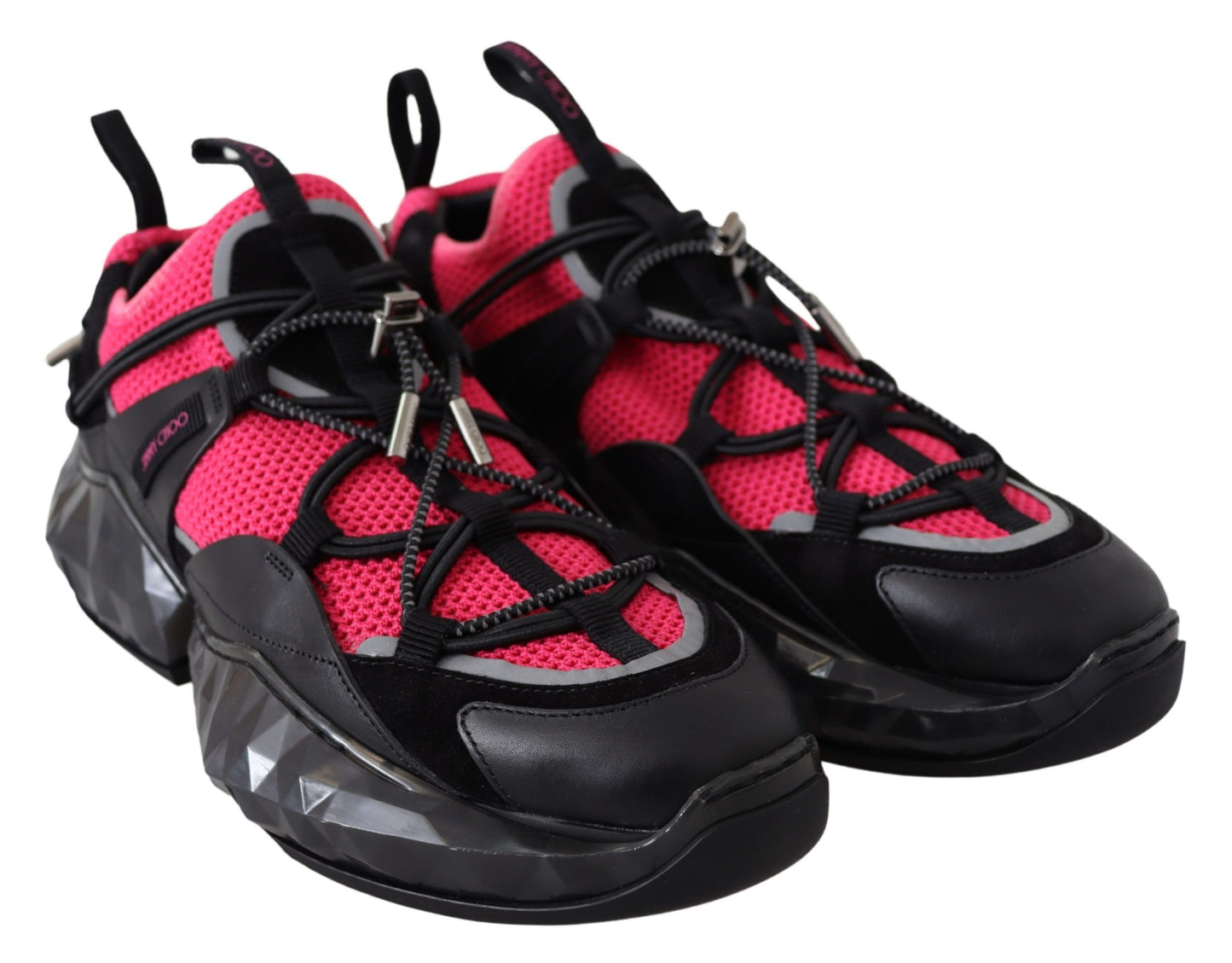 Jimmy Choo Electric Elegance Leder-Mesh-Sneaker