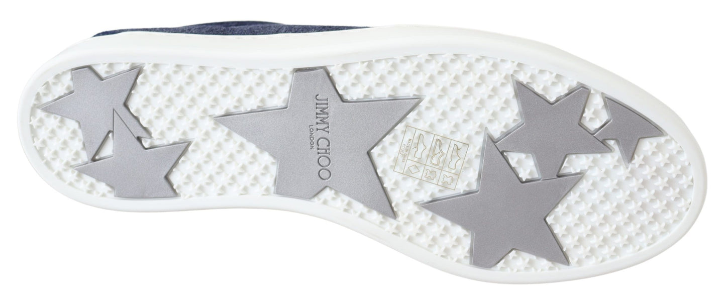 Jimmy Choo Schicke Slip-On-Sneaker aus blauem Denim-Wildleder