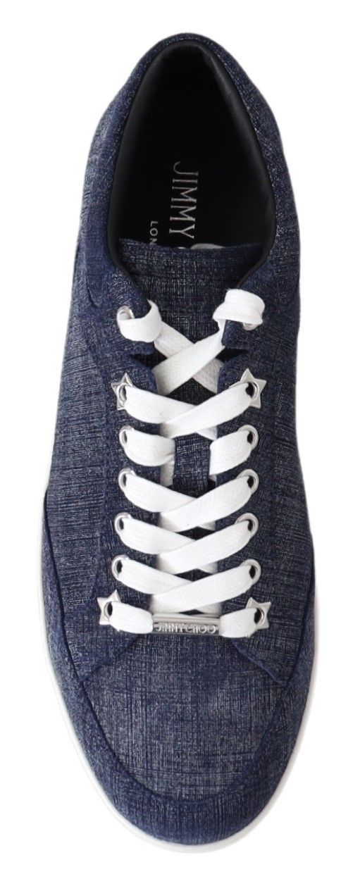 Jimmy Choo Schicke Slip-On-Sneaker aus blauem Denim-Wildleder