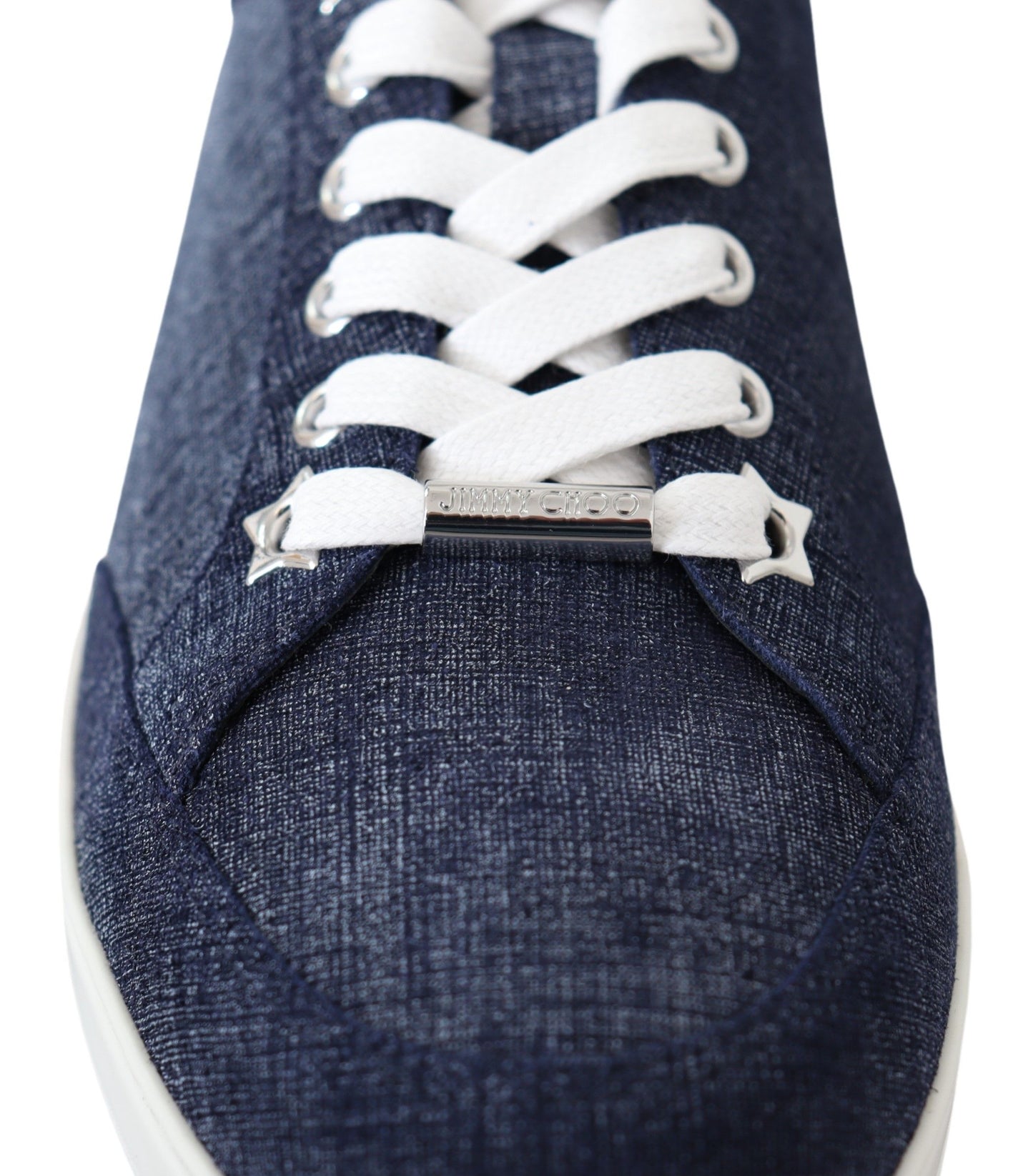 Jimmy Choo Schicke Slip-On-Sneaker aus blauem Denim-Wildleder