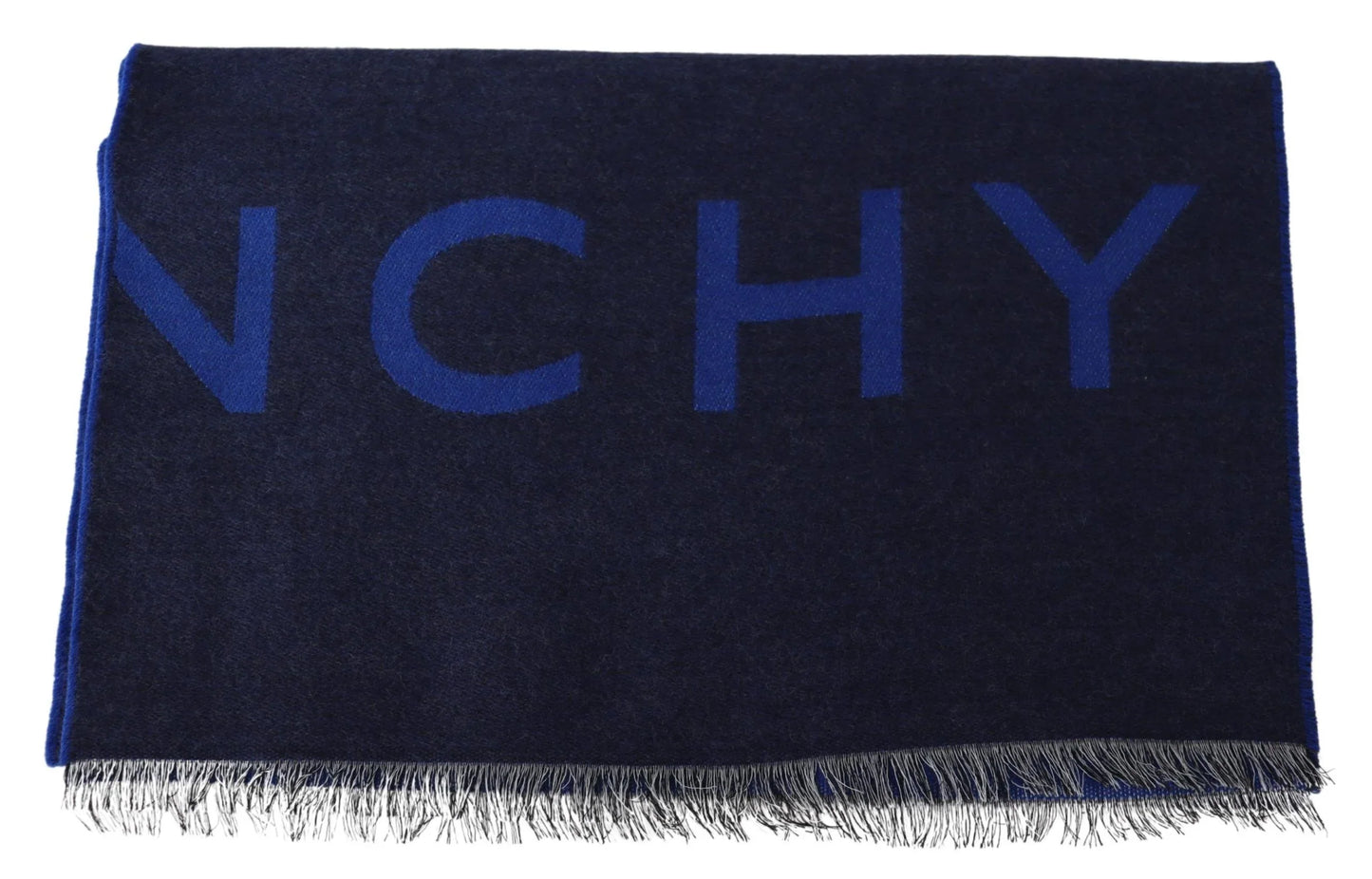 Givenchy Blauer Wollschal Unisex Winter Warmer Schal Wickelschal