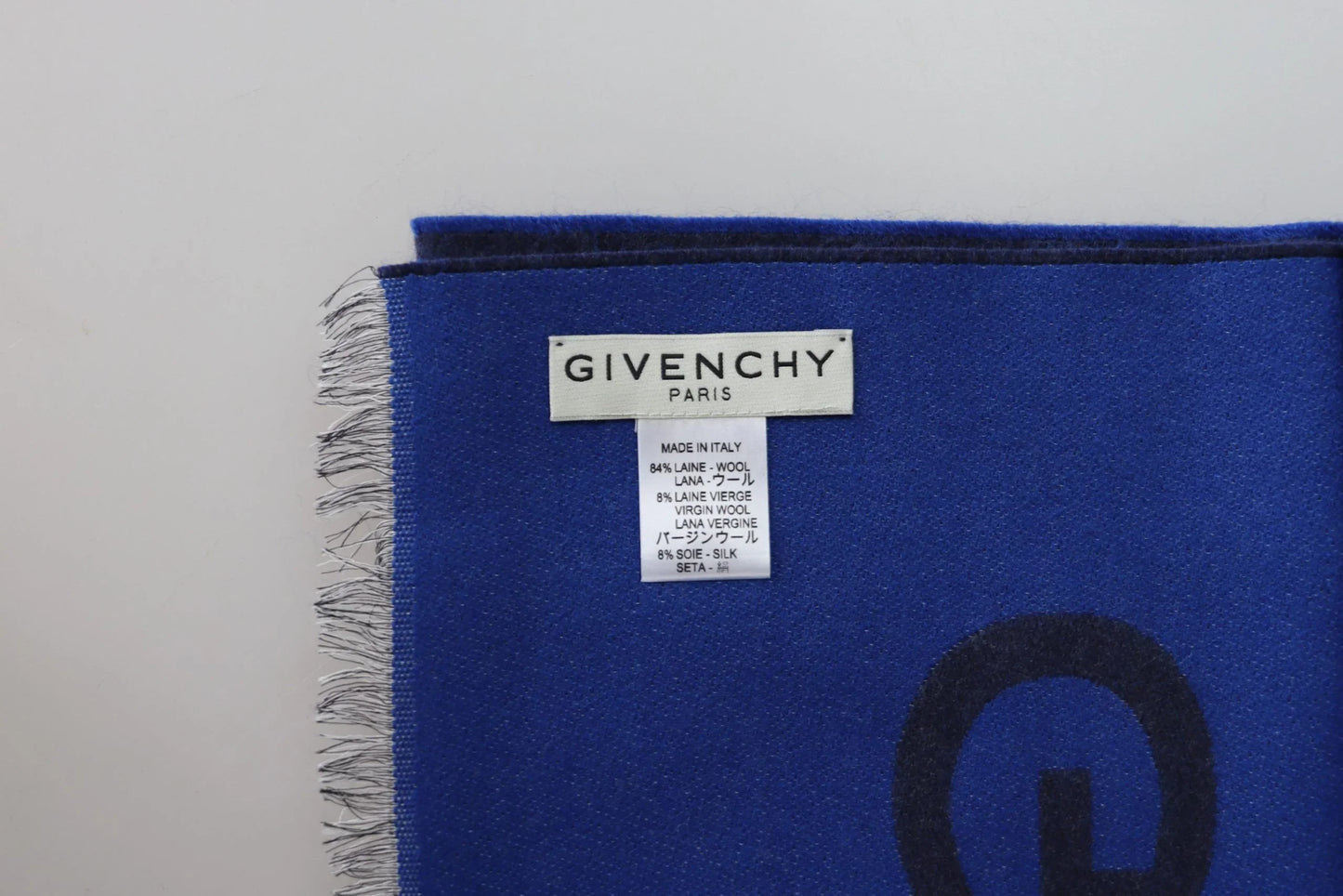 Givenchy Blauer Wollschal Unisex Winter Warmer Schal Wickelschal