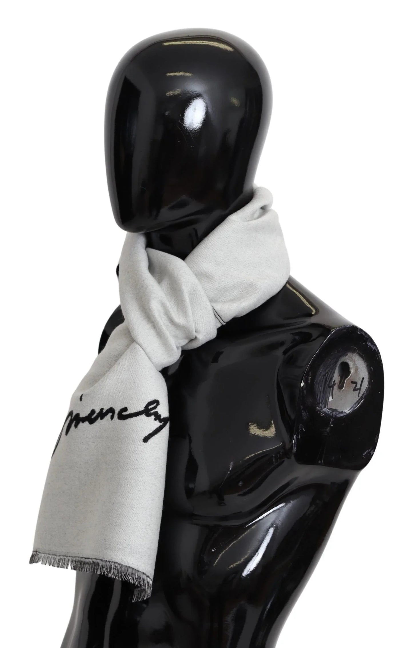 Givenchy Schwarz Weiß Wolle Unisex Winter Warm Schal Wickelschal