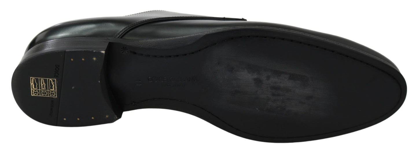 Chaussures habillées en cuir noir Derby Napoli de Dolce & Gabbana