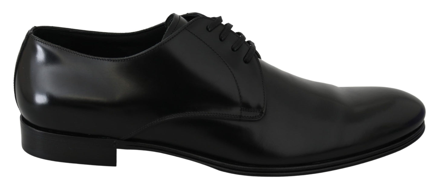 Chaussures habillées en cuir noir Derby Napoli de Dolce & Gabbana