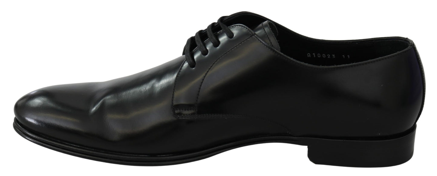 Chaussures habillées en cuir noir Derby Napoli de Dolce & Gabbana