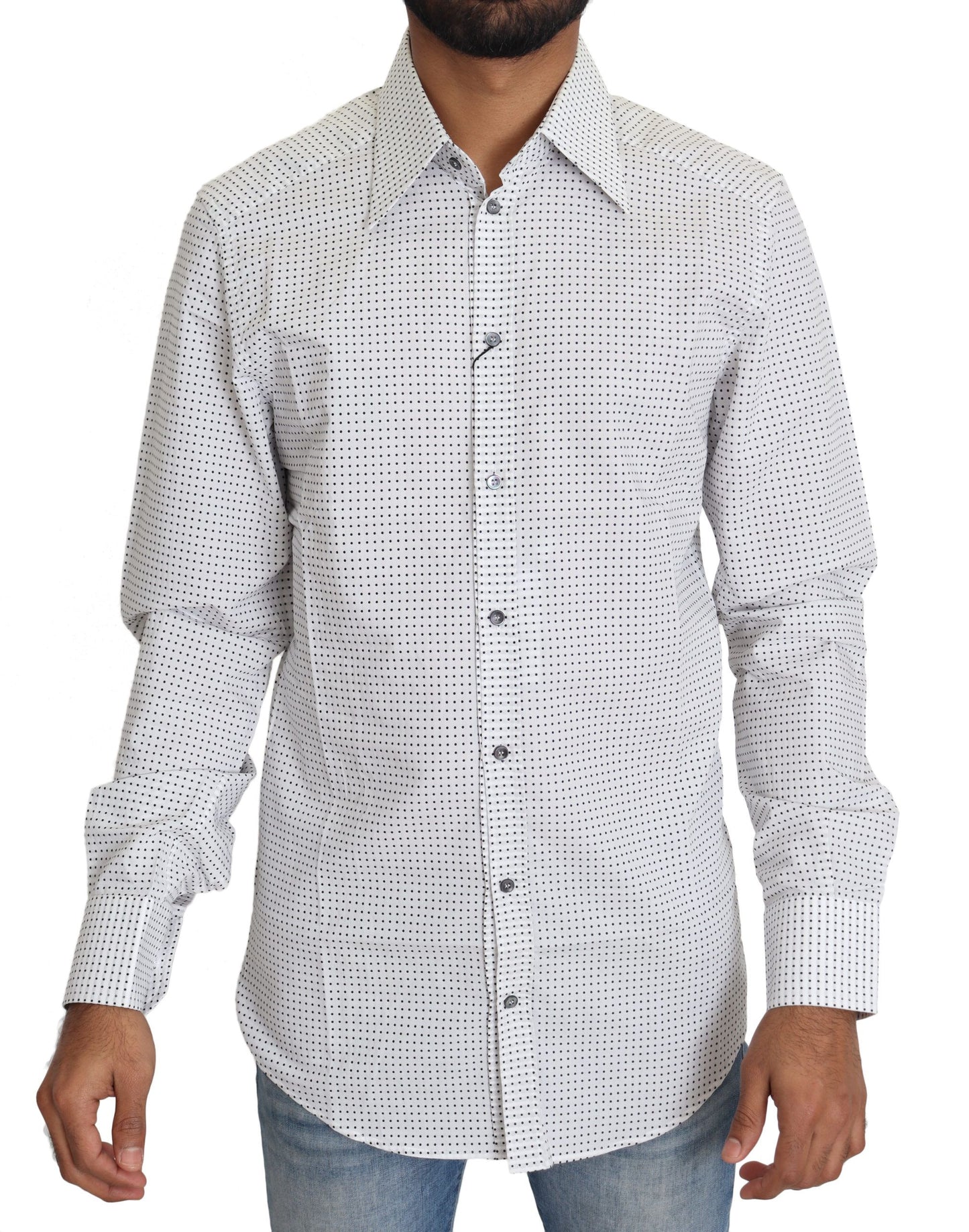 Chemise habillée à pois noirs et blancs Dolce & Gabbana