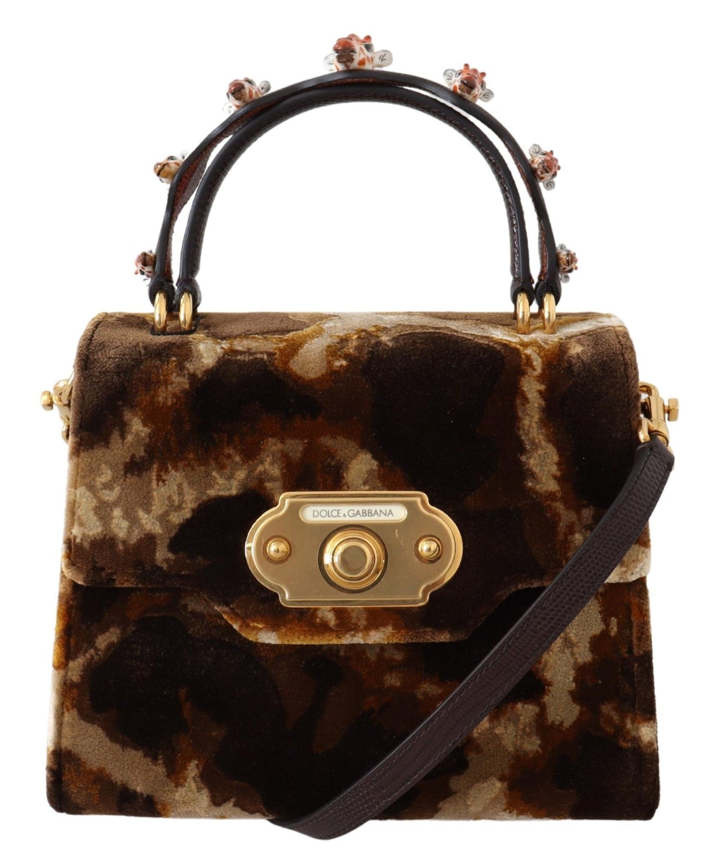 Dolce & Gabbana Sac à main à bandoulière girafe marron Sac à main Borse WELCOME