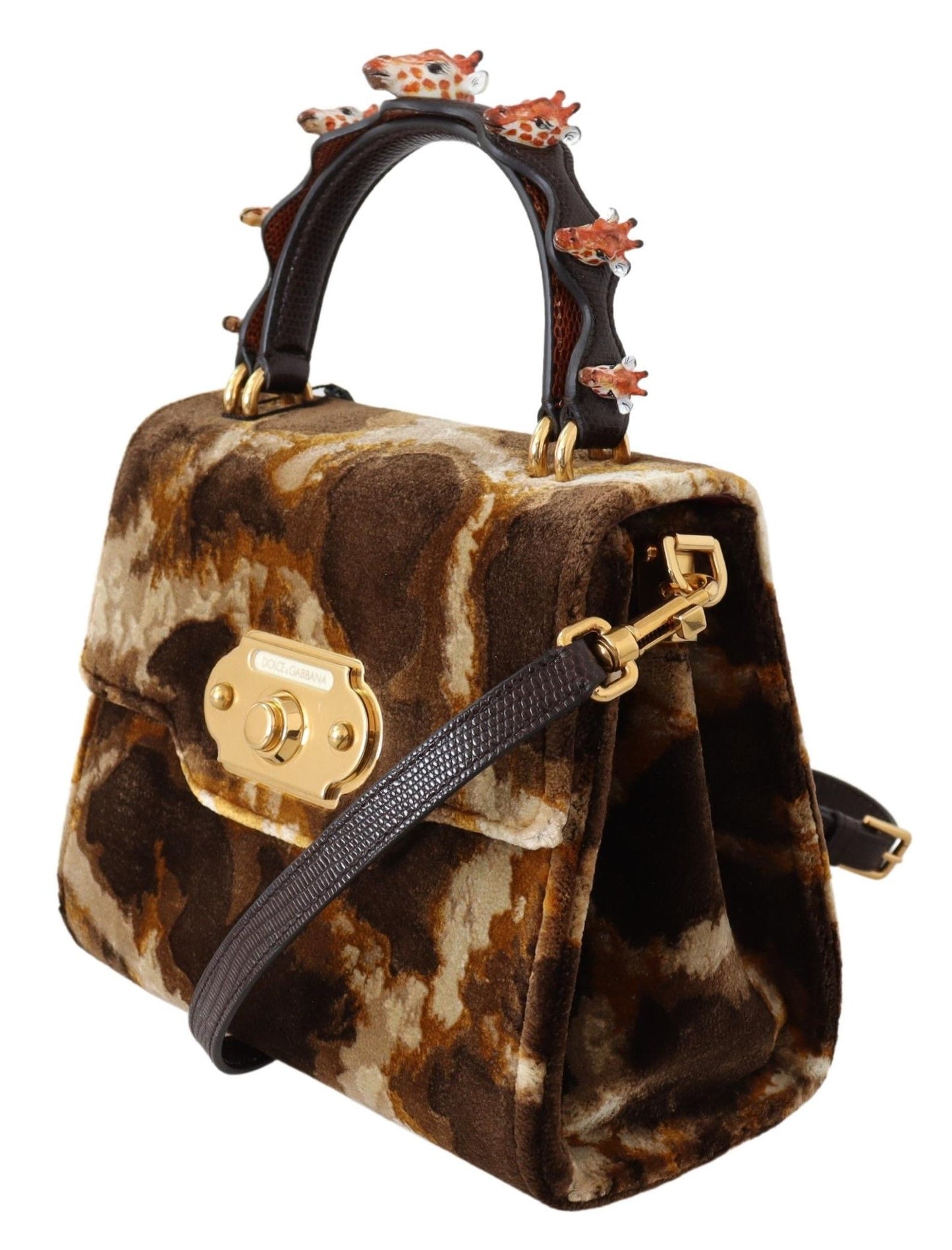 Dolce & Gabbana Sac à main à bandoulière girafe marron Sac à main Borse WELCOME