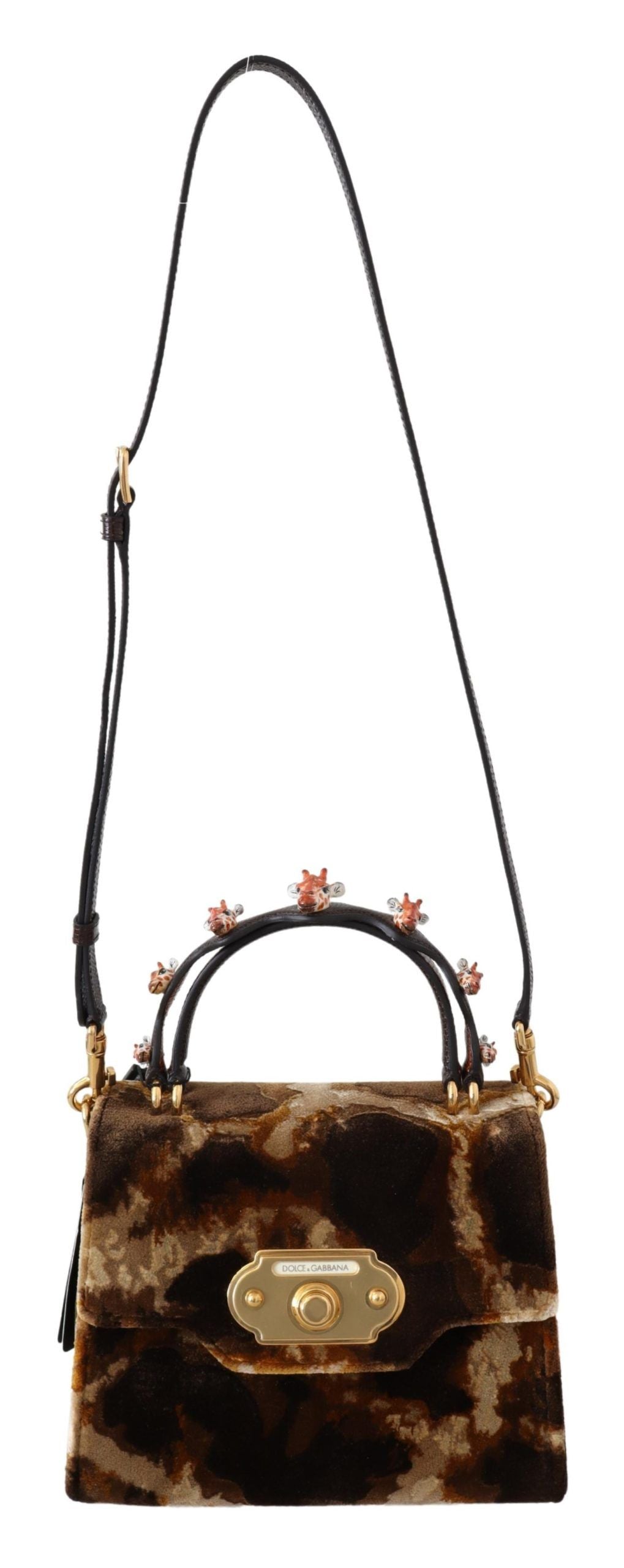 Dolce & Gabbana Sac à main à bandoulière girafe marron Sac à main Borse WELCOME