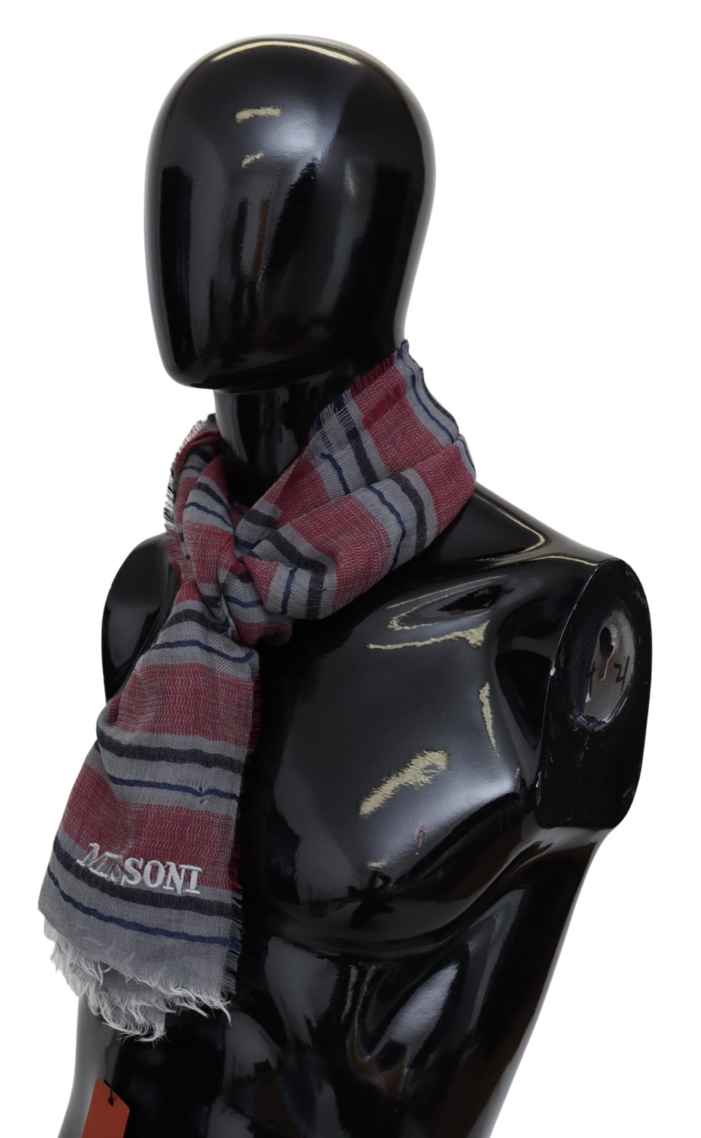Missoni – Mehrfarbig gestreifter Unisex-Halswickelschal aus Wollmischung