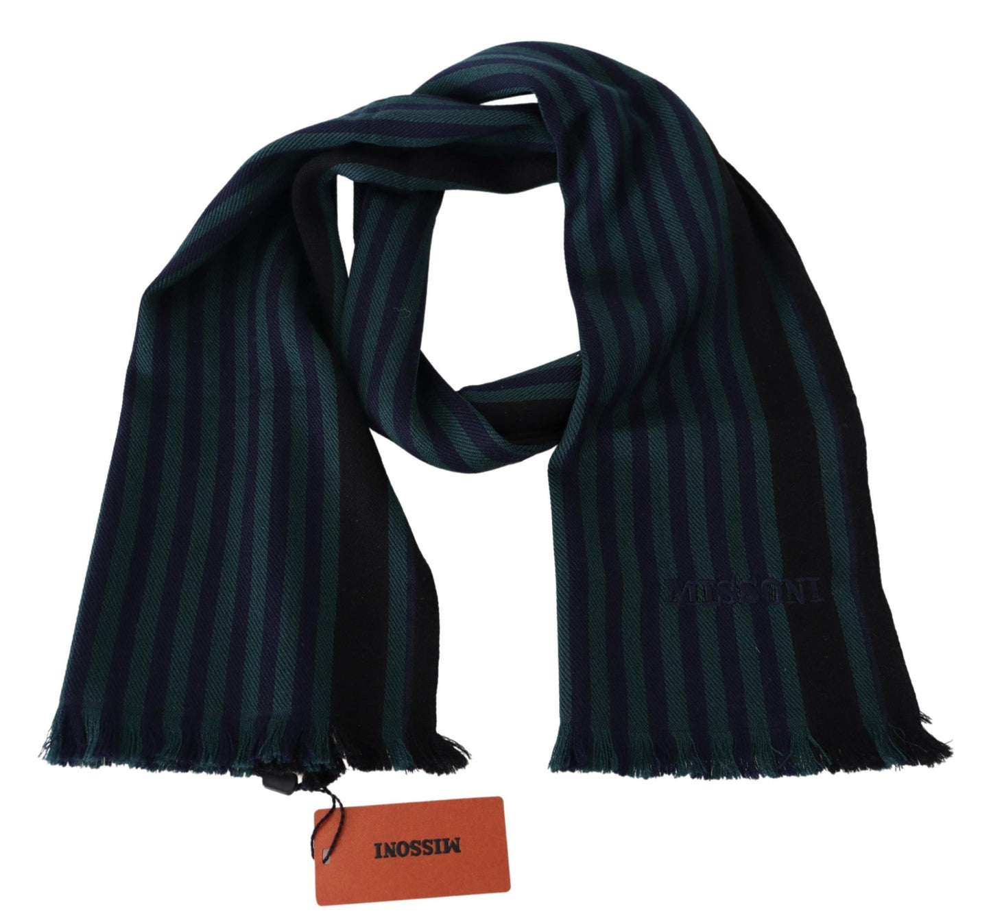 Châle unisexe en laine à rayures multicolores Missoni