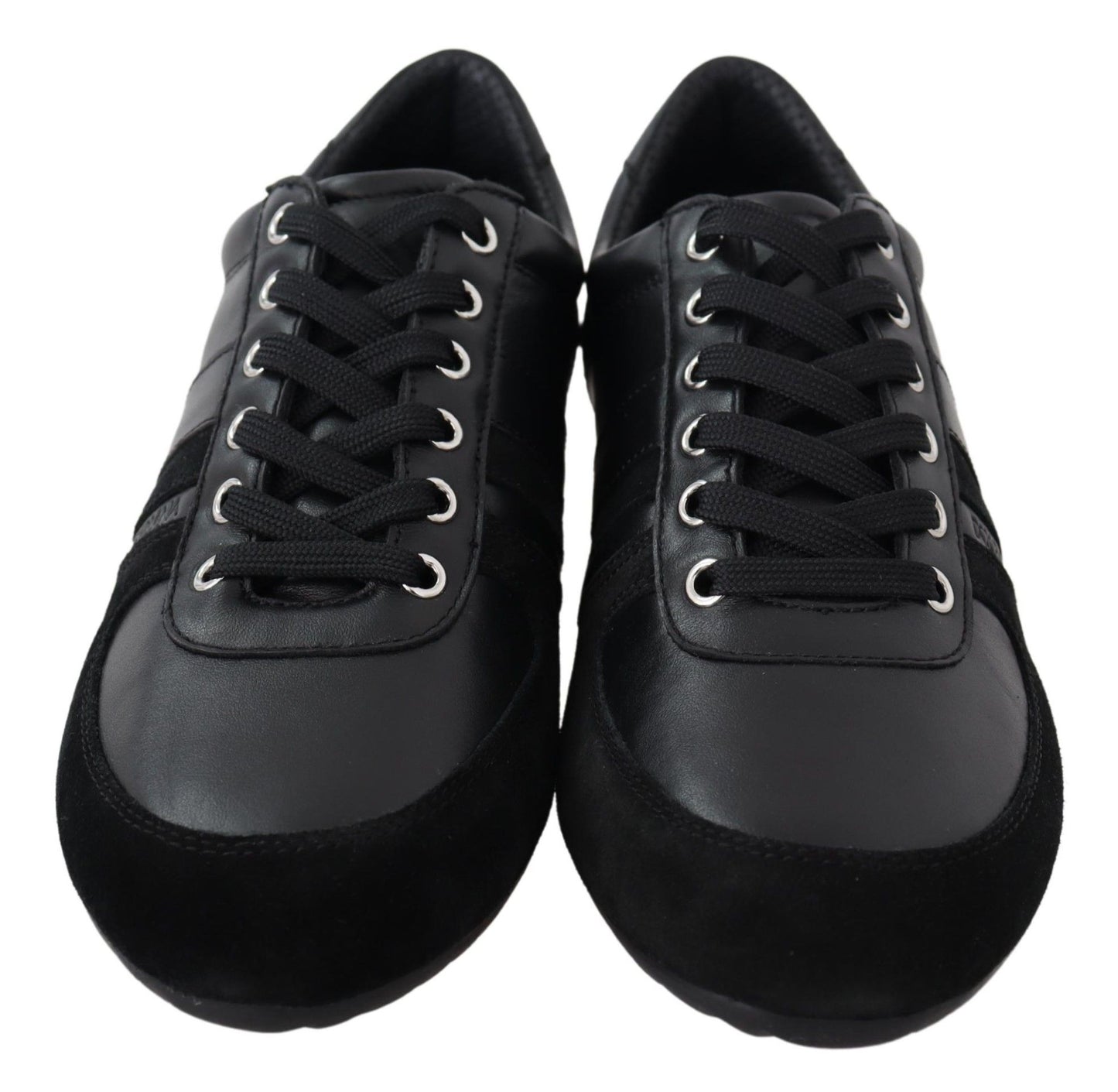 Baskets décontractées en cuir noir avec logo Dolce & Gabbana