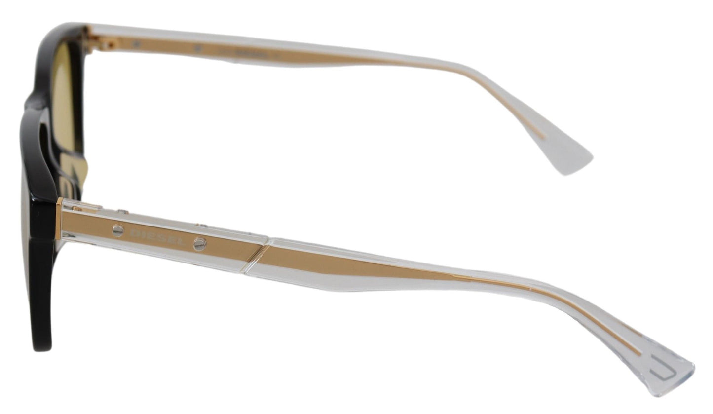 Lunettes de soleil Diesel DL0330-D 01E 57 à monture noire et verres jaunes transparents