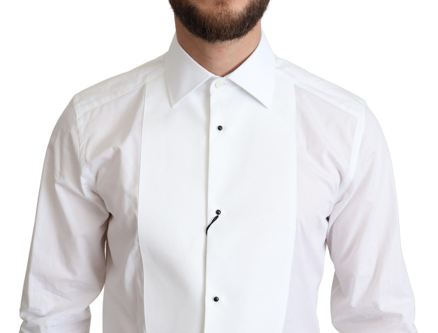 Chemise habillée en popeline de coton blanche Dolce & Gabbana pour homme
